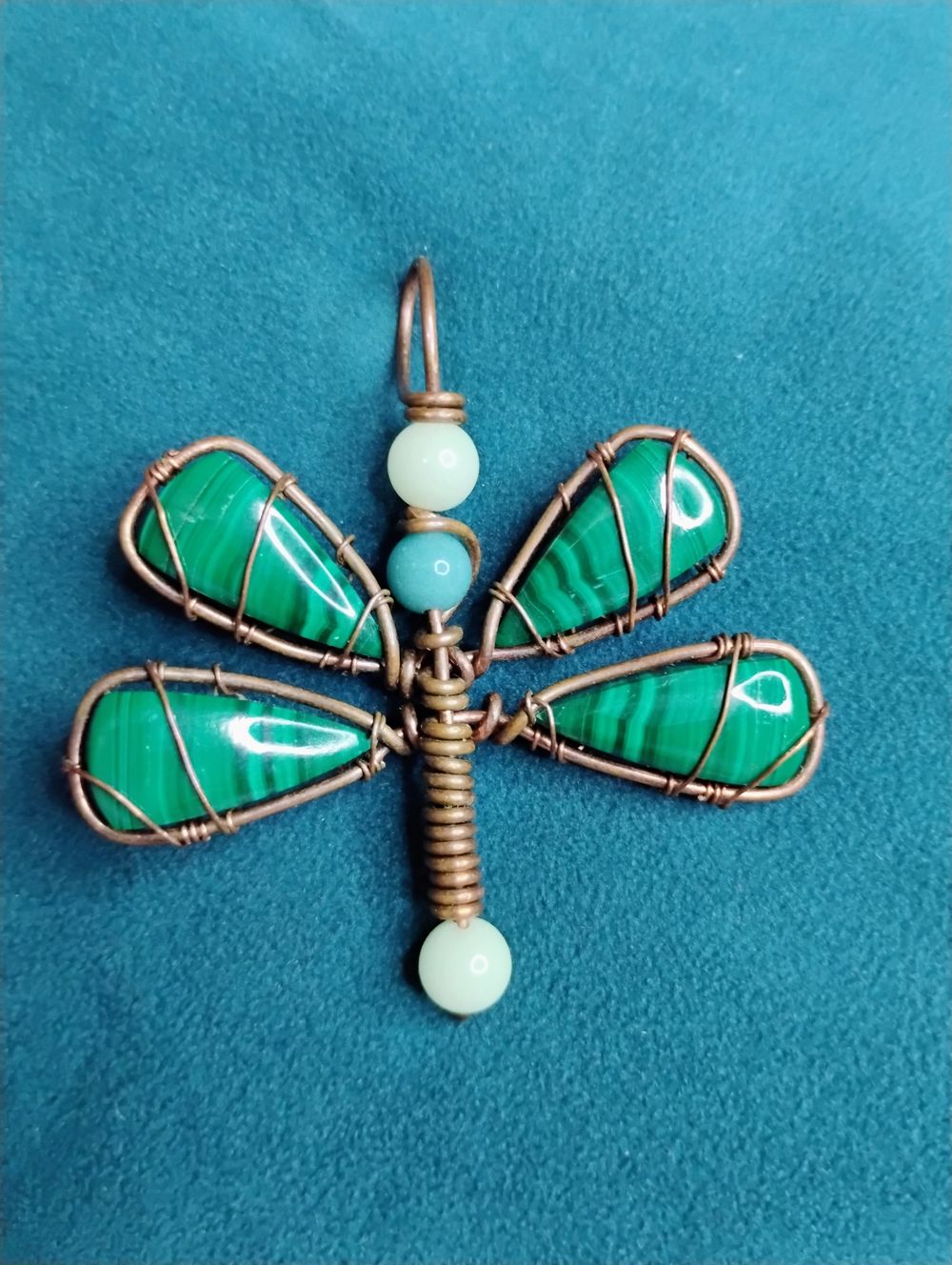 Malachite Dragonfly Pendant 