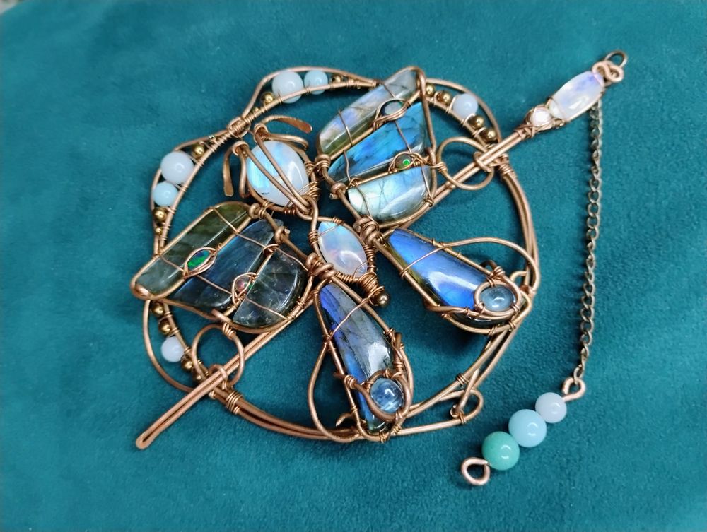 Labradorite Butterfly Hairpin